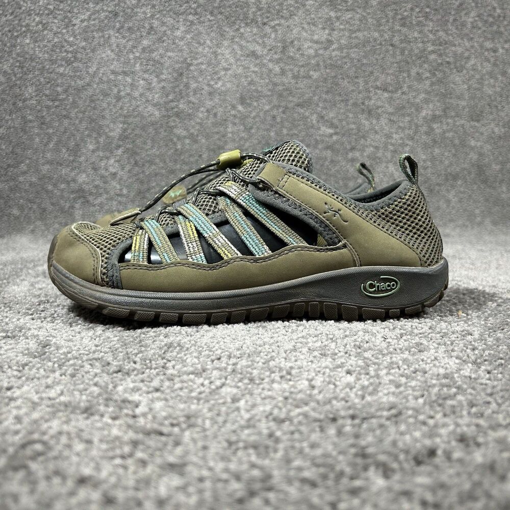Chaco Outcross 2 Kids Size 4 Khaki Green Waterproof Outdoor Trail Shoes Shoes - Picture 6 of 12